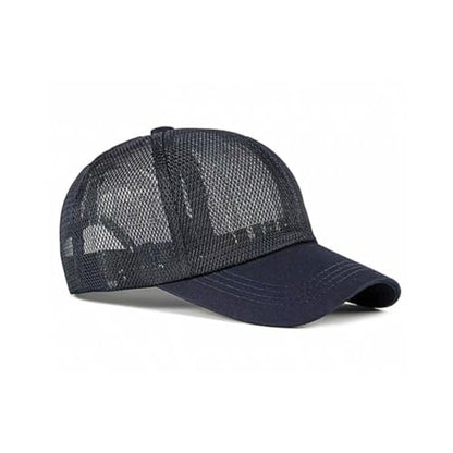 FASHIXD Mesh Baseball Cap for Men Women Summer Breathable Trucker Hats Adjustable Outdoor Sports Running Hats - color: Dark Blue