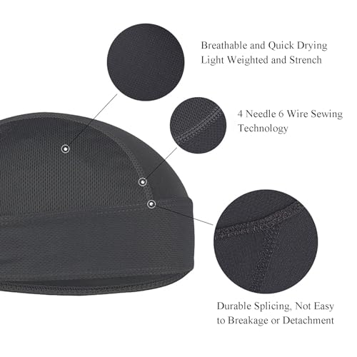 Sweat Wicking Doo Rag - Dew Rag Cooling Helmet Liner - Breathable Helmet Do Rag for Men and Women - color: Navyblue