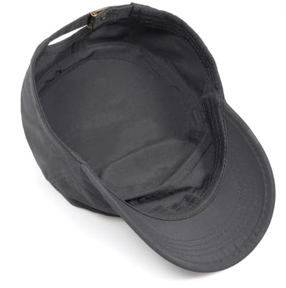 Cadet Army Cap Unisex Military Hat Adjustable Flat Top Cap Baseball Cap - color: Dark Grey