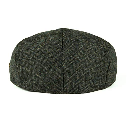 VOBOOM Men's Herringbone Flat Ivy Newsboy Hat Wool Blend Gatsby Cabbie Cap - color: Army Green, size: 7 7/8