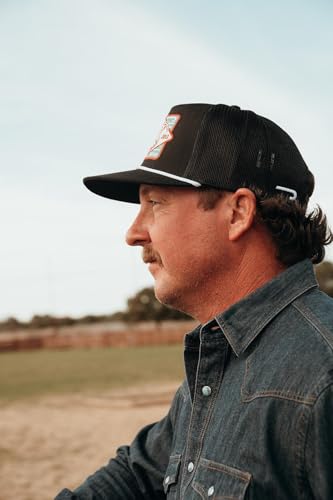 Lazy J Ranch Wear Classic Rope Trucker Hat In Black & Black Iron For Unisex Adult