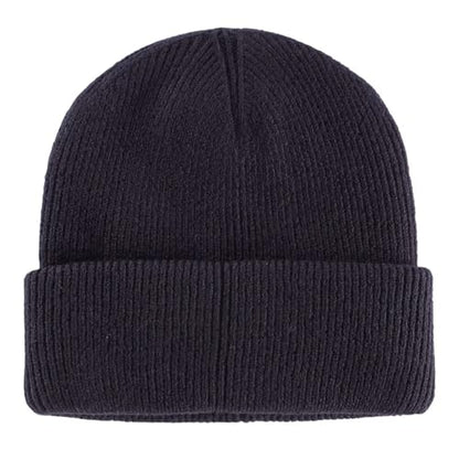 Connectyle Thick Cuffed Beanie for Men & Women Double Layer Knit Winter Hat Acrylic Watch Hat Warm Stocking Skull Cap - color: Navy Blue