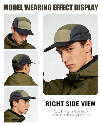 Croogo 5 Panel Running Hat Quick Dry Baseball Cap Colorful Sun Sports Cap - color: Bo32-forest Green