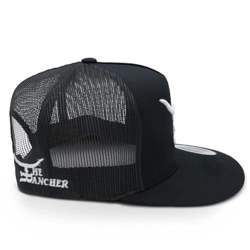 The Rancher Hat Co. Silver Bullet Western Trucker Hat - High Profile Adjustable Mesh Back Hat - color: Black