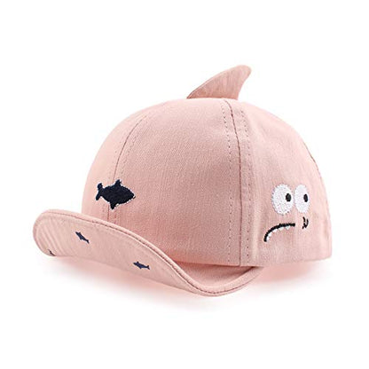JANGANNSA Baby Duck Cap Infant Kids Sun Hat Bear Cute Cartoon Caps Spring Summer - color: Pink Shark, size: 3-18 Months