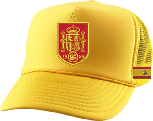 ALLNTRENDS Trucker Hat Embroidered Europe Champ Team Fan Snapback - color: Gold, size: One Size