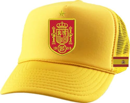 ALLNTRENDS Trucker Hat Embroidered Europe Champ Team Fan Snapback - color: Gold, size: One Size