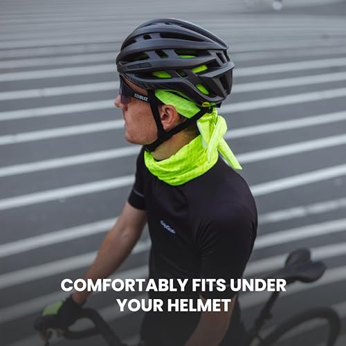 GripGrab Summer Cycling Bandana UV Protection Under Helmet Headwrap - color: Yellow Hi-vis
