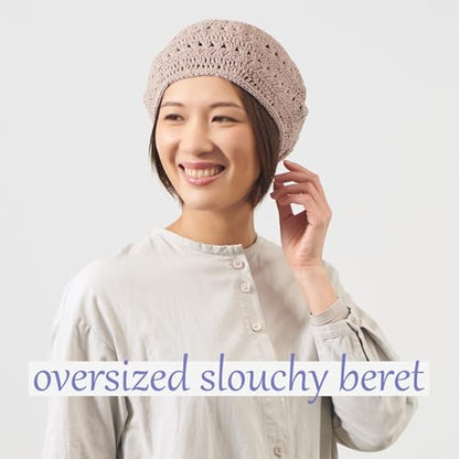 CHARM Womens Mens French Beret Hat - Hand Knit 100% Cotton Crochet Caps Girl Scouts-Bohemian Style Summer Beanie - color: Dark Brown