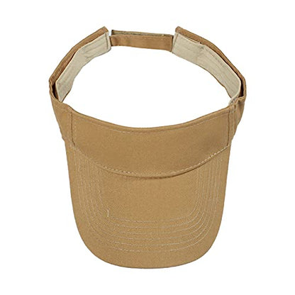 HH HOFNEN Sports Sun Visor Hats Cotton Adjustable Golf Caps for Men Women - color: #1b Khaki