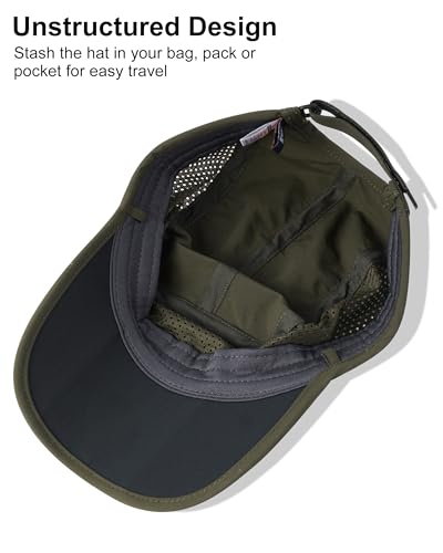 GADIEMKENSD Mens Folding Outdoor Hat Long Brim UPF 50+ Sun Protection - color: Folding Army Green