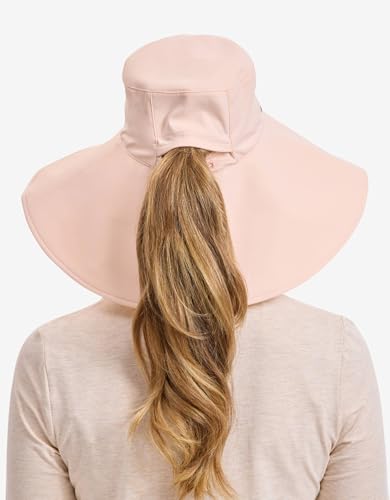 Solbari Women's Ultra Wide Brim Hat UPF 50+ - color: Soft Pink / Beige, size: Small-Medium