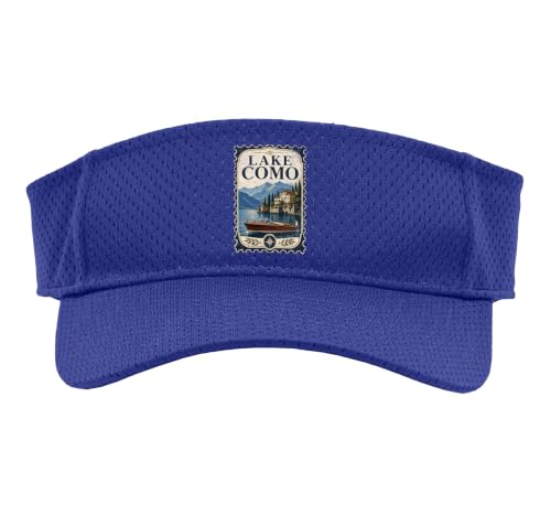 Vintage Lake Como Stamp Lakecore Italian Summer Sport Sun Visor - color: Purple