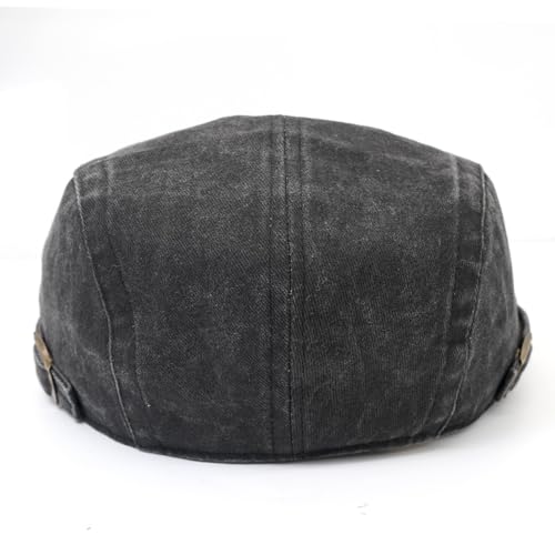 Men Newsboy Cap Flat Ivy Gatsby Caps Irish Cabbie Driving Hat - color: Black