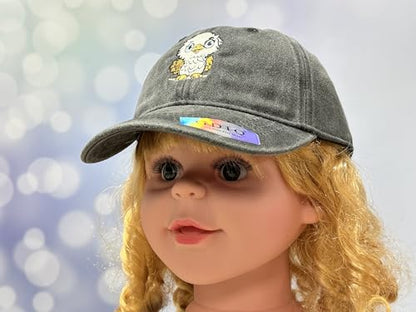 Adjustable Embroidery Animal Baseball Hat for Kid Toddler Child - color: Eagle (Washed Black)