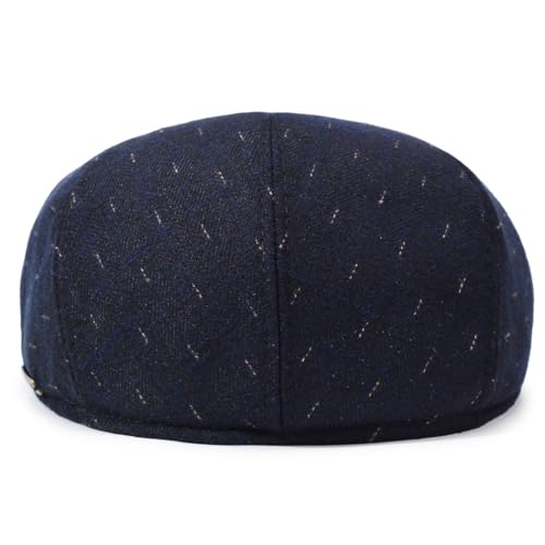 Men's Newsboy Hat with Earflaps Flat Ivy Caps Irish Cabbie Cap - color: Blue Spot