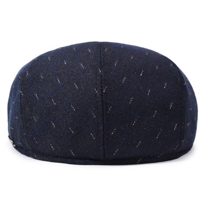 Men's Newsboy Hat with Earflaps Flat Ivy Caps Irish Cabbie Cap - color: Blue Spot