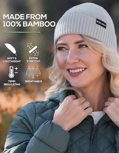 Bamboo Lightweight Beanie for Men & Women. Soft Athletic Winter Hat. Ideal Beanie for Sports. Keeps You Warm & Comfortable - color: Grey