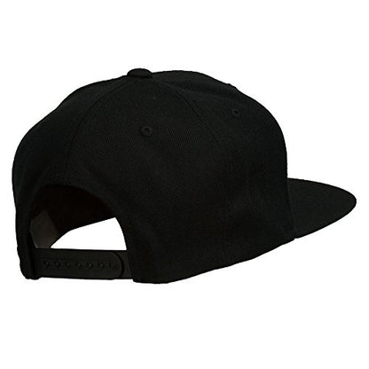 Big Diamond Outline Embroidered Flat Bill Black Cap - color: Neon Orange