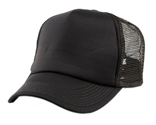 NYFASHION101 Plain Mesh Trucker Hat - Breathable 6-Panel Daily Snapback Cap, Customizable Ideal for DIY Embroidery & Patches - color: Brown