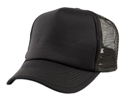 NYFASHION101 Plain Mesh Trucker Hat - Breathable 6-Panel Daily Snapback Cap, Customizable Ideal for DIY Embroidery & Patches - color: Brown