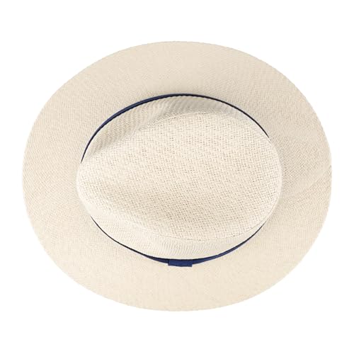 Dockers Men's Straw Fedora and Panama Hat - color: Navy Band, size: Small-Medium