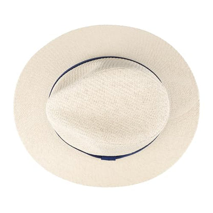 Dockers Men's Straw Fedora and Panama Hat - color: Navy Band, size: Large-X-Large