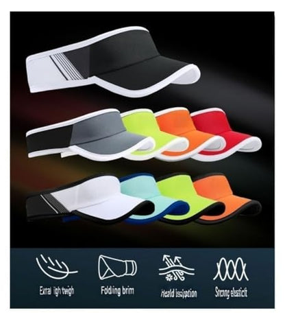 Cooling Sports Sun Visor Hat for Men & Women - color: Black-w