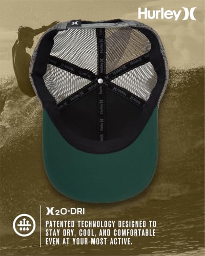 Hurley Mens Trucker Hat Fairway Mesh Trucker Hat, Quick Dry Snapback - color: Twilight Marsh