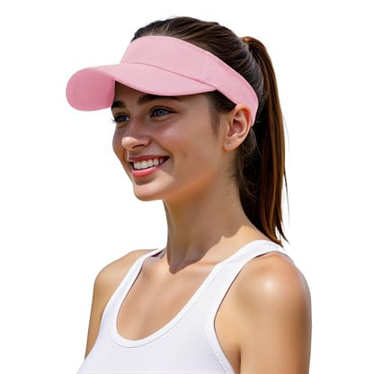 American Trends Sun Visor Hat for Women, Lightweight Quick-Dry Golf Visor - color: Hot Pink