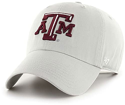 47 Texas A&M Aggies Mens Womens Clean Up Adjustable Strapback Gray Team Color Logo Hat