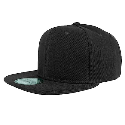 Gelante Plain Blank Flat Brim Adjustable Snapback Baseball Caps LOT 6 Pack - color: Black