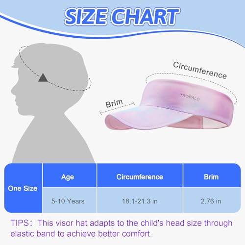 Kids Sun Visor Hats for Girls Boys, Packable Cooling Stretchy Visor - color: Pink