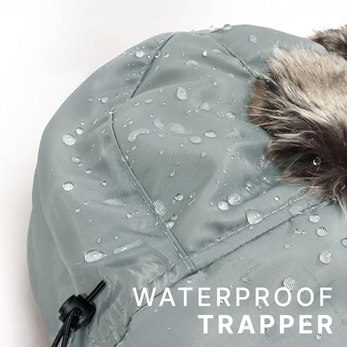 Waterproof Winter Trapper Ushanka Hat Ear Flap Chin Strap, Russian Style - color: Arctic (Orange)