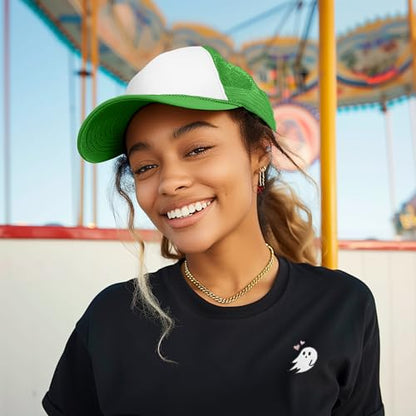 DALIX Two Tone Trucker Hat Summer Mesh Cap with Adjustable Snapback Strap - color: Green, size: One Size