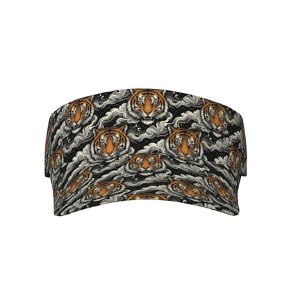 Funny Adjustable Sport Sun Visor Hat for Women Men - color: Retro Tigers
