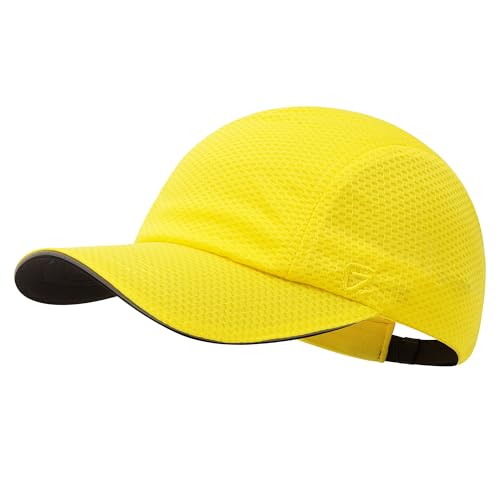 GADIEMKENSD Women's Race Day Running Cap Performance Mesh Hat - Excellent Ventilation, Lightweight, Reflective Safety - color: Yellow