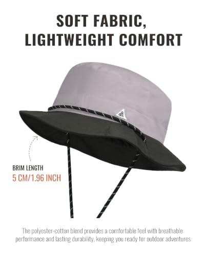 Clakllie Reversible Packable Boonie Fishing Hat UV Protection Sun Beach Hat - color: Bk2601-purpledarkgray