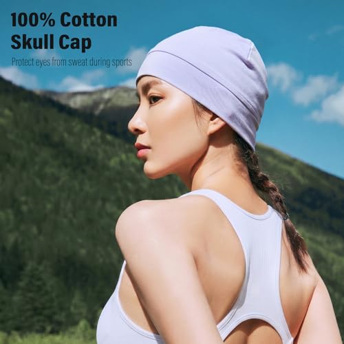 100% Cotton Skull Caps for Men Women, Sleeping Cap Beanie for Locs - color: Set O