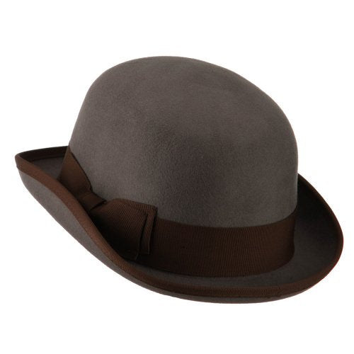 Jeanne Simmons Men's Felt Bowler Hat with Ribbon Trim - size: Medium