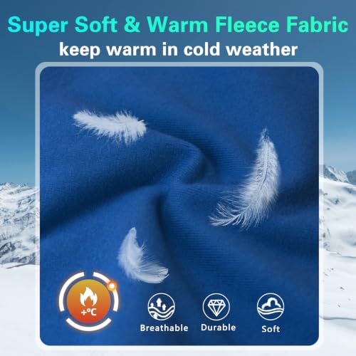 GoxRunx Kids Balaclava Ski Mask,Fleece Face Mask Neck Warmer for Boys Girls,Windproof Face Cover for Cold Weather - color: Royal Blue