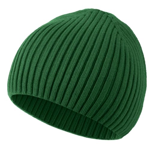 ROYBENS Wool Beanie for Men Women, Seamless Knit Warm Winter Hat Skull Caps - color: 1pcs-kelly Green