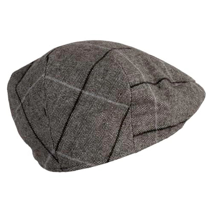Large Plaid Wool Polyester Blend Ivy Cap - color: Brown, size: Large-X-Large