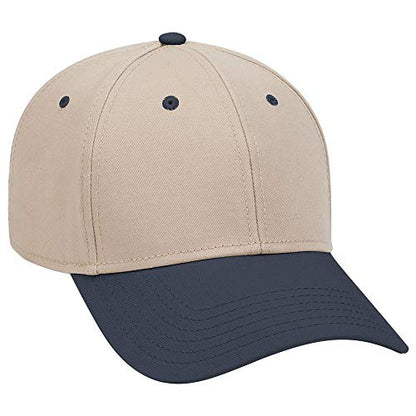 OTTO 6 Panel Low Profile Superior Cotton Twill Cap - color: Nvy/Kha/Kha