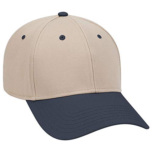OTTO 6 Panel Low Profile Superior Cotton Twill Cap - color: Nvy/Kha/Kha