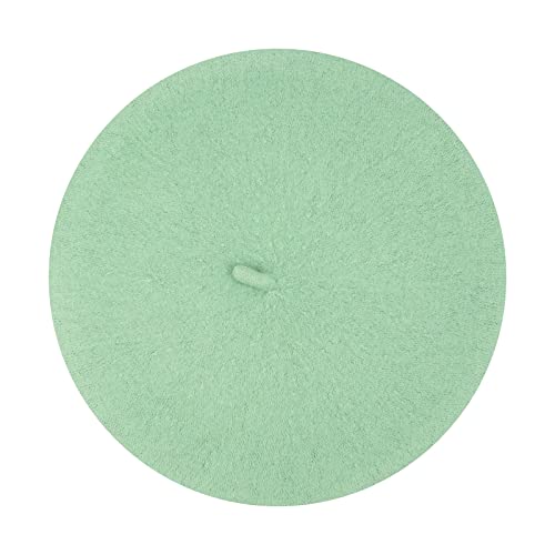 Gllutt Women Wool Beret Hat French Style Solid Color - color: Cream Green