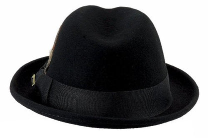 Stacy Adams Men's Wool Felt Pinch Front Fedora Hat - color: Black, size: X-Large