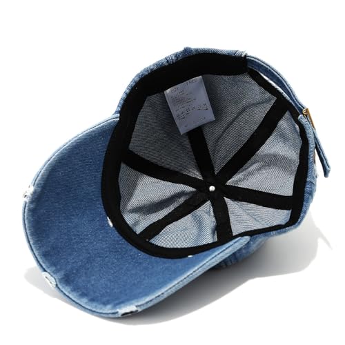 Women's Men's Fashion Baseball Cap Adjustable Strapback Hats Dad Hat Visor Sports Hat - color: Denim Blue