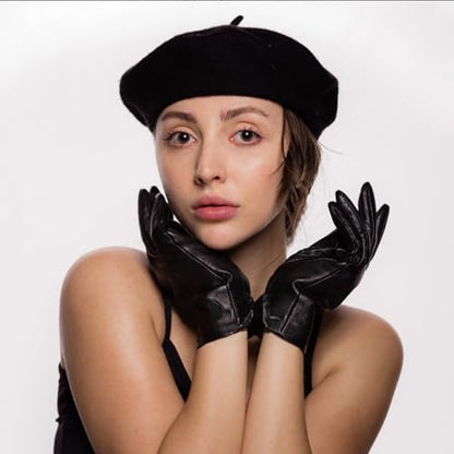 Jolbndcv 6PCS Beret, French Beanie, Outdoor, Winter, Fashion Lady Hat - color: 6 Pcs Black
