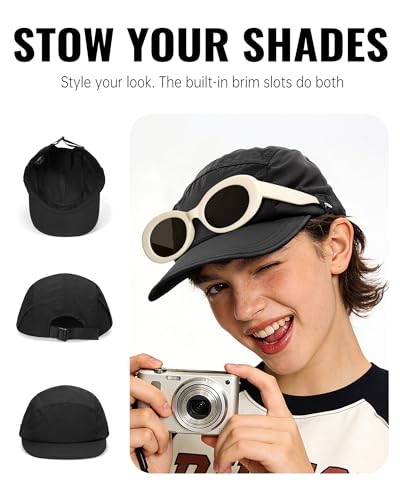 Croogo 5 Panel Running Hat Quick Dry Baseball Cap Sun UV Sports Outdoor Cap - color: M-wbqsg1-gray